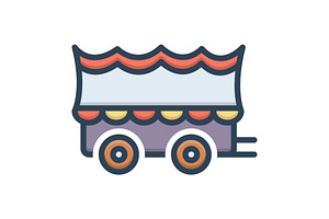 Covered wagon color icon, a Duotone Icon by Creative priyanka