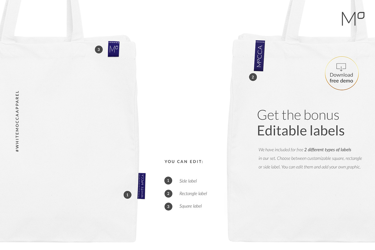 Canvas Tote Bag Mock-ups Set DEMO, a Books & Magazine Mockup by Apparel_Mockups (Photo 16 of 22)