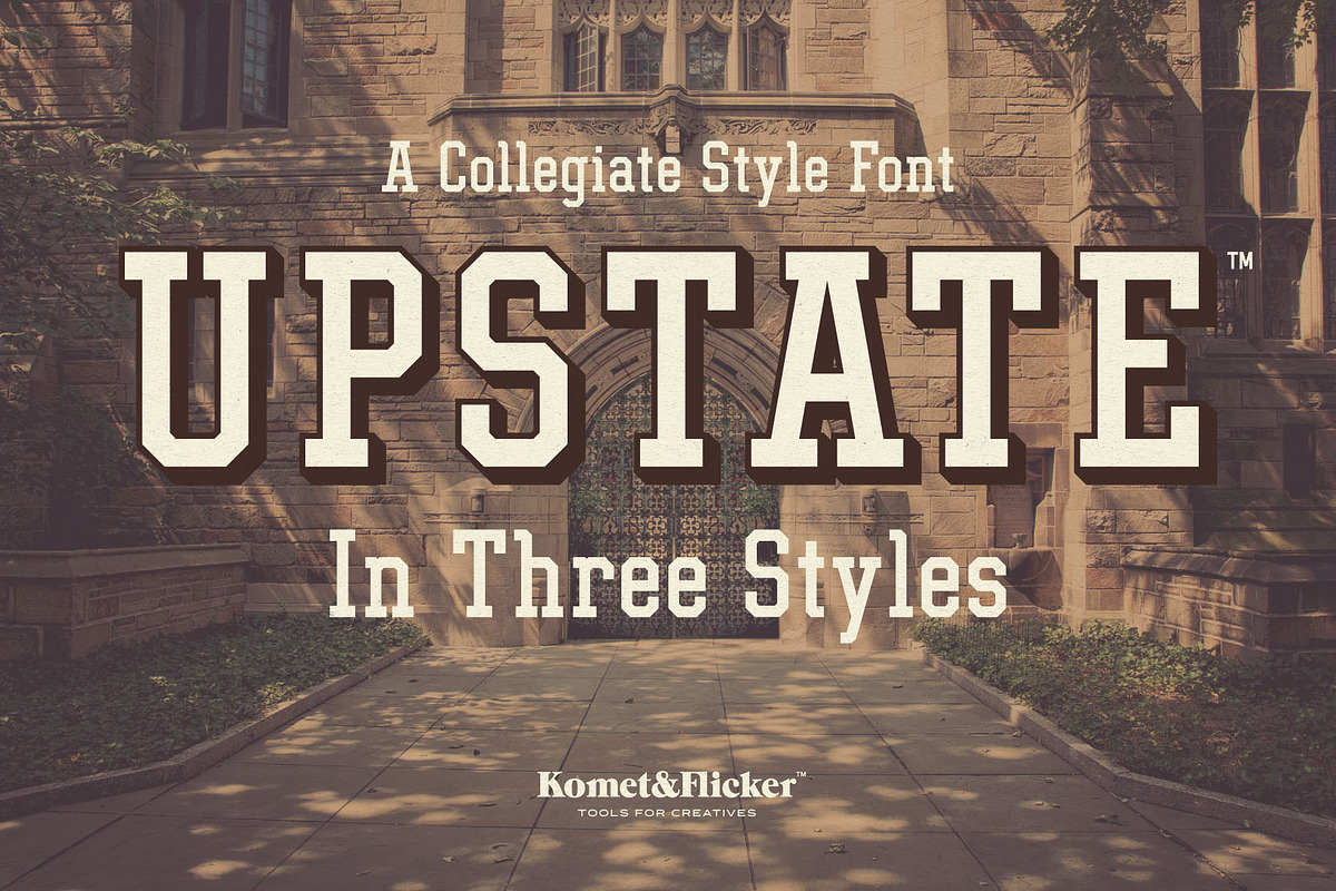 UPSTATE - A Collegiate Style Font, a Slab Serif Font by Komet & Flicker (Photo 1 of 15)