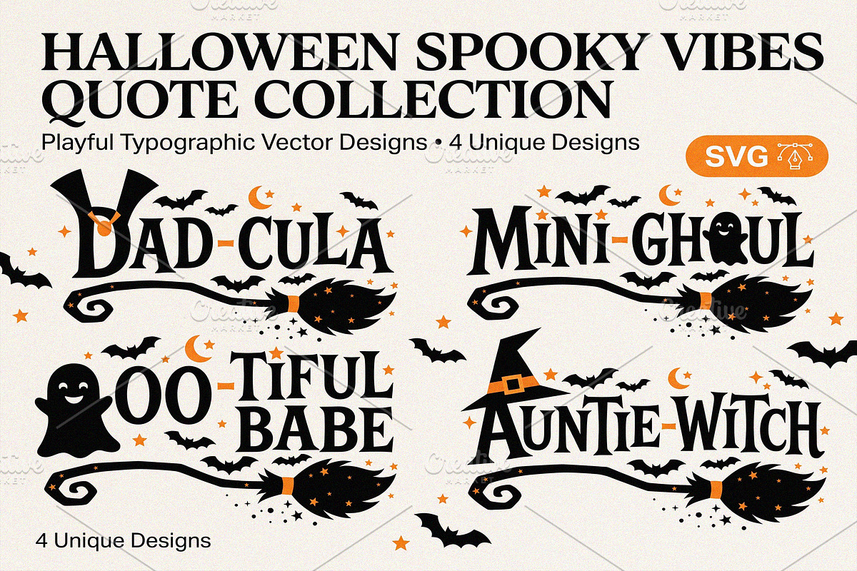 Halloween Spooky Quote SVG Bundle, an Object Graphic by NH graphic (Photo 1 of 3)