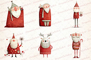 Funny Christmas Santa Clipart, an Illustration by DreamCafeArt (Thumbnail 4 of 8)
