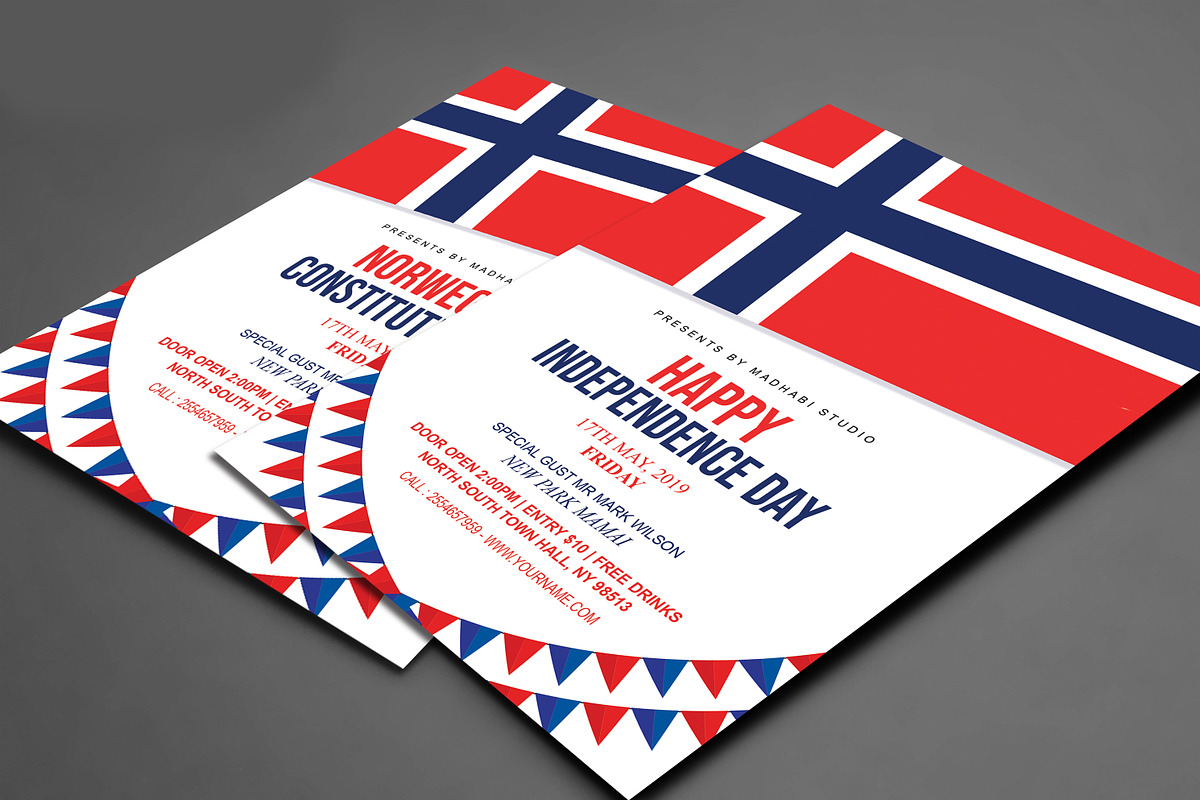 Norway Day Flyer / Invitation, a Flyer Template by Madhabi Studio