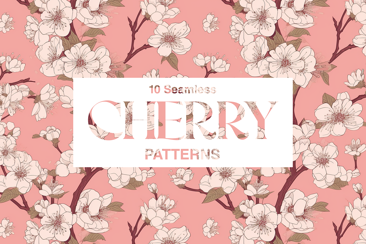 10 Cherry Blossom Patterns, a Pattern Graphic by Motifs (Photo 3 of 12)