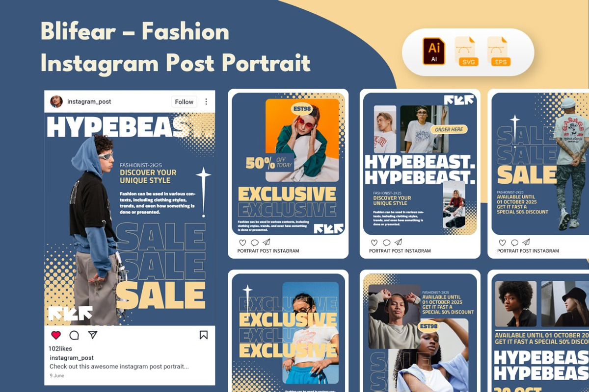 Urban Fashion - Instagram Bundle 01, a Social Media Template by Dhabee (Photo 3 of 11)