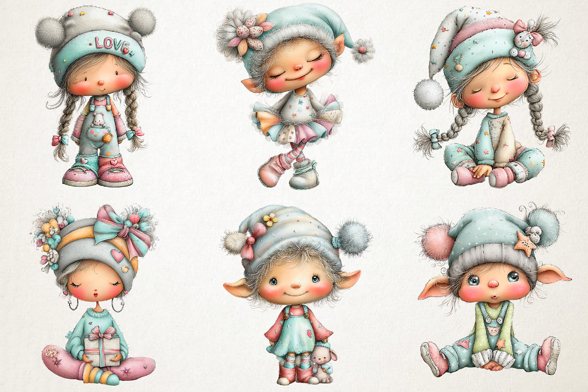 Christmas Elf Girl Clipart, an Illustration by RobertsArt (Photo 3 of 7)