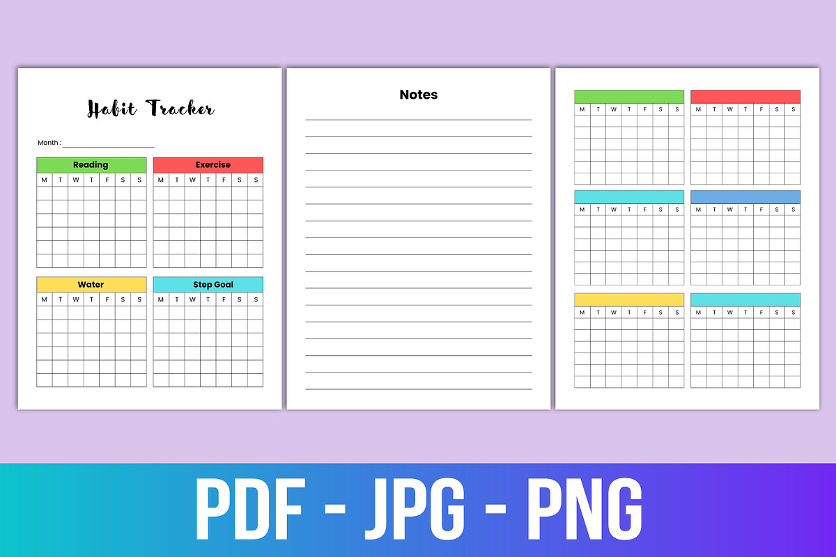 Editable 1 Year Habit Tracker, a Stationery Template by Designmela01 (Photo 3 of 4)