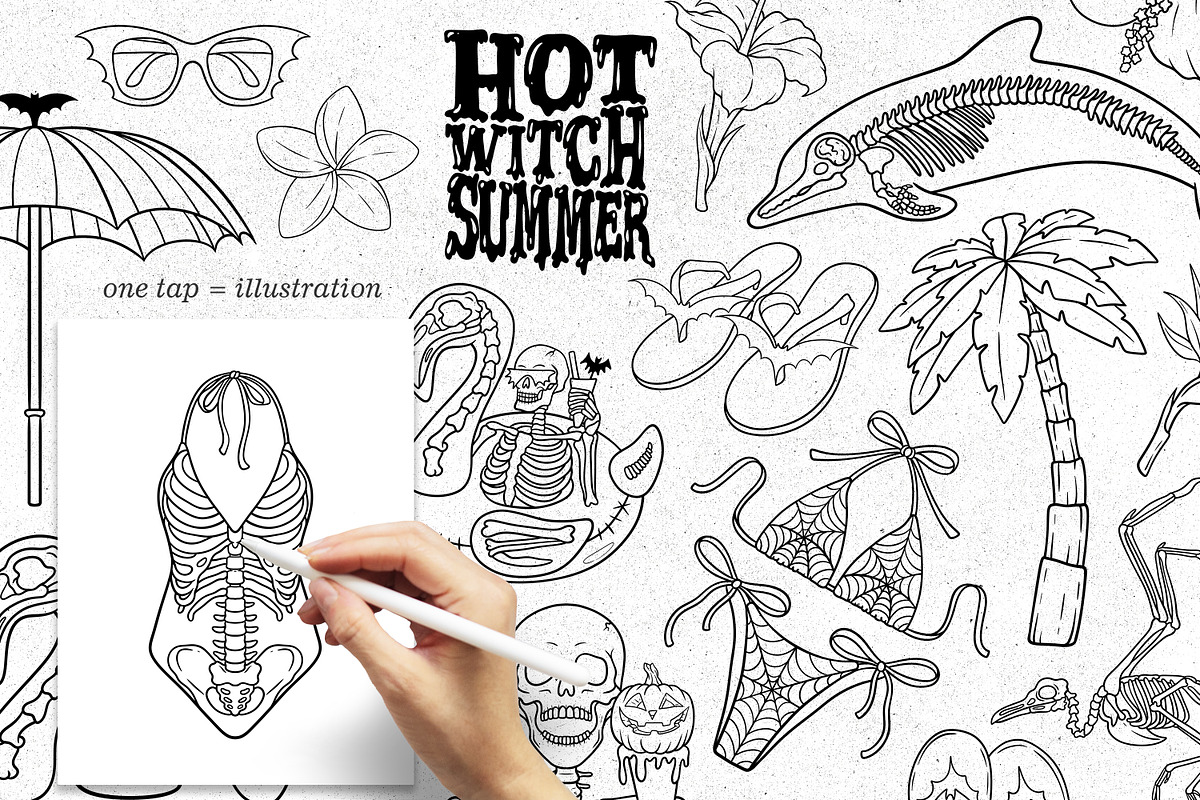 SUMMERWEEN Procreate stamps, a Brush Add-On by SecondOfJuly (Photo 2 of 6)