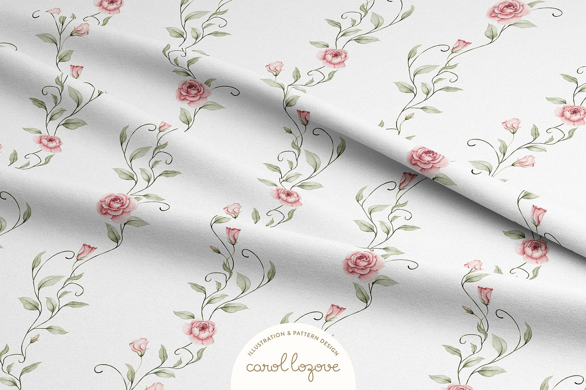Watercolor Blush Roses Floral Set, a Decorative Illustration by Carol Lozove (Photo 37 of 50)