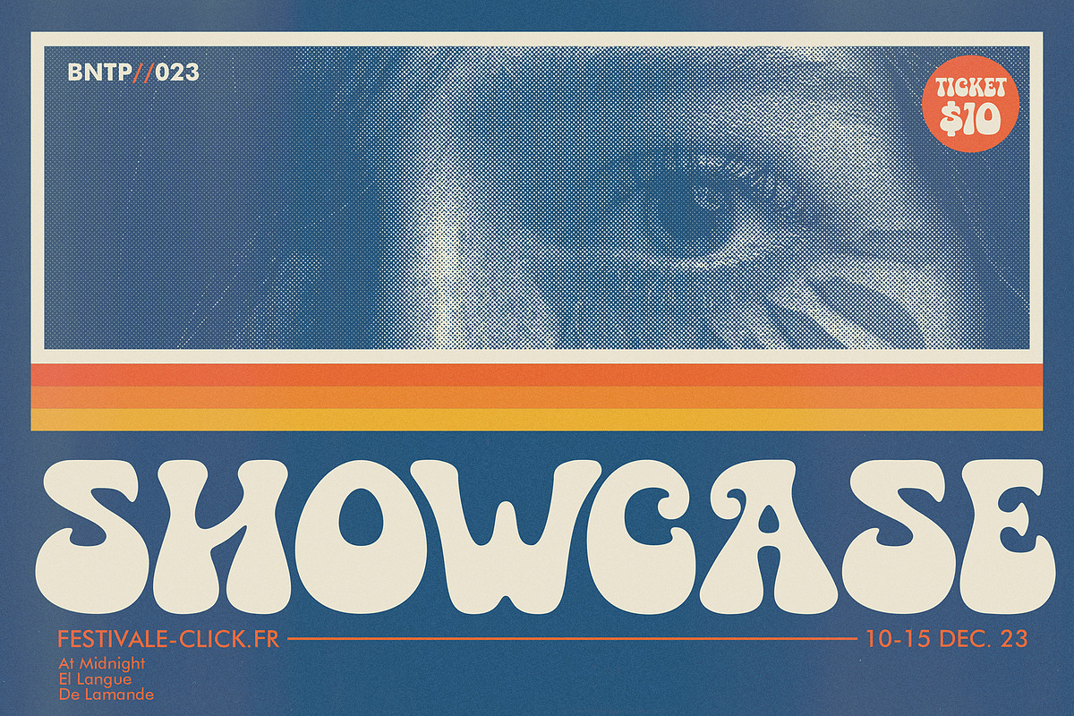 Happie Vintage - Psychedelic Display, a Sans Serif Font by Bentype Studio (Photo 3 of 7)