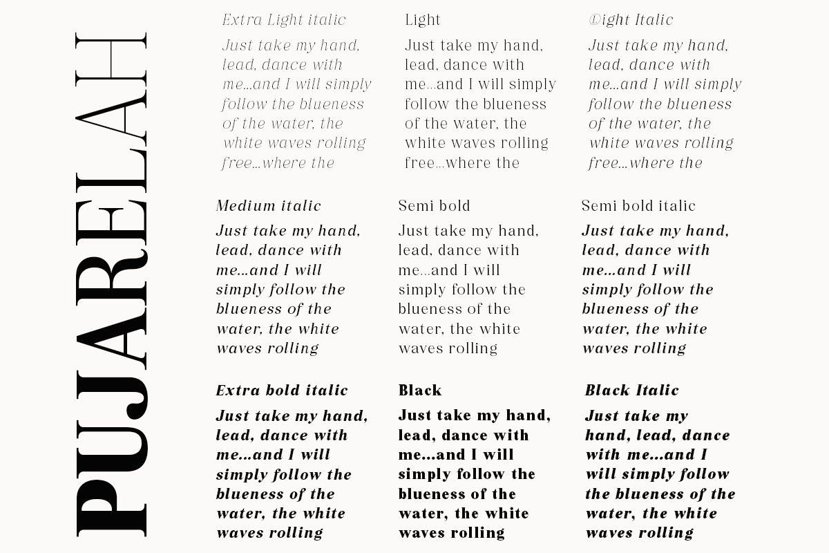 Pujarelah - Serif Family Font, a Serif Font by Differentialtype (Photo 13 of 13)