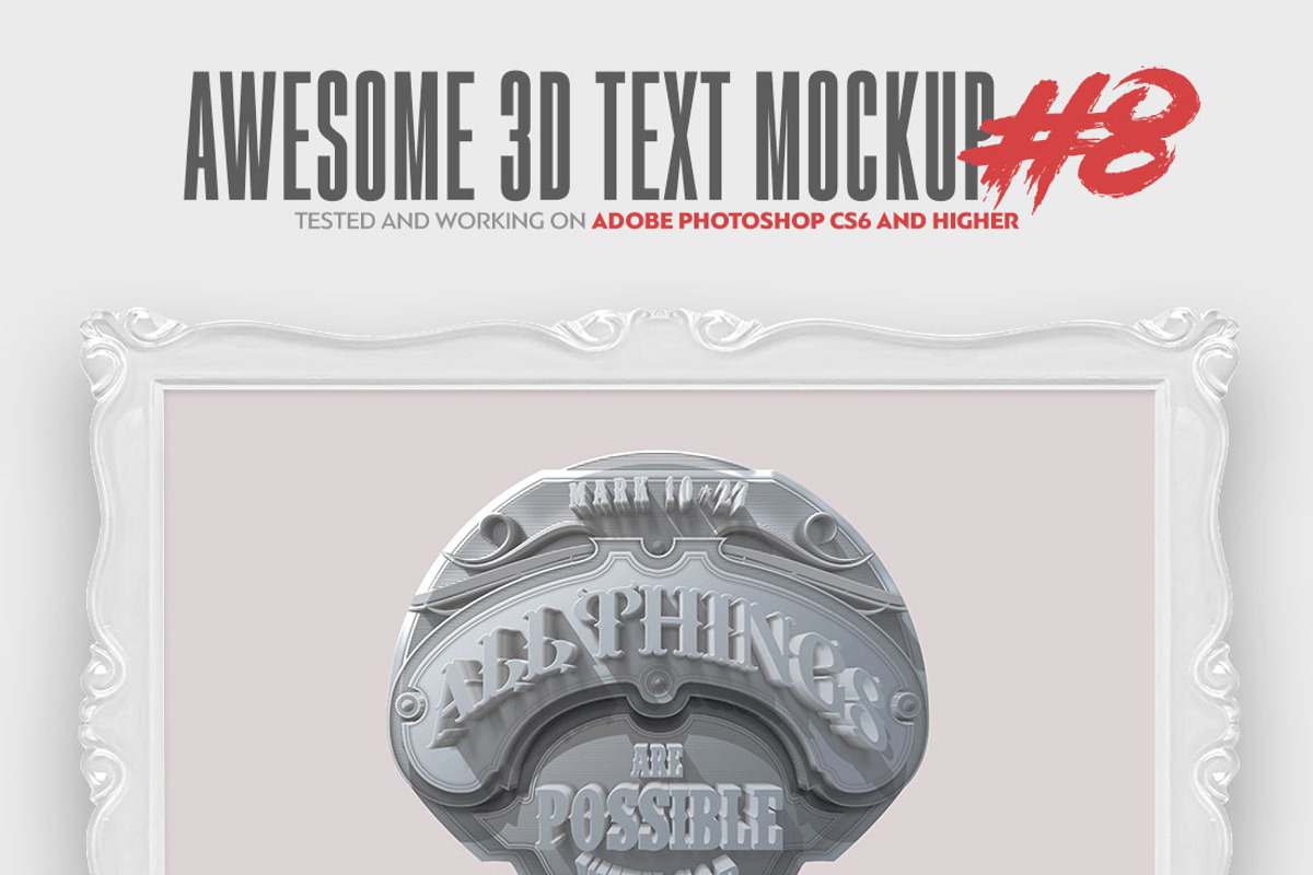 Awesome 3D Text Mockup Bundle, a Mockup by Amorjesu.com (Photo 9 of 21)