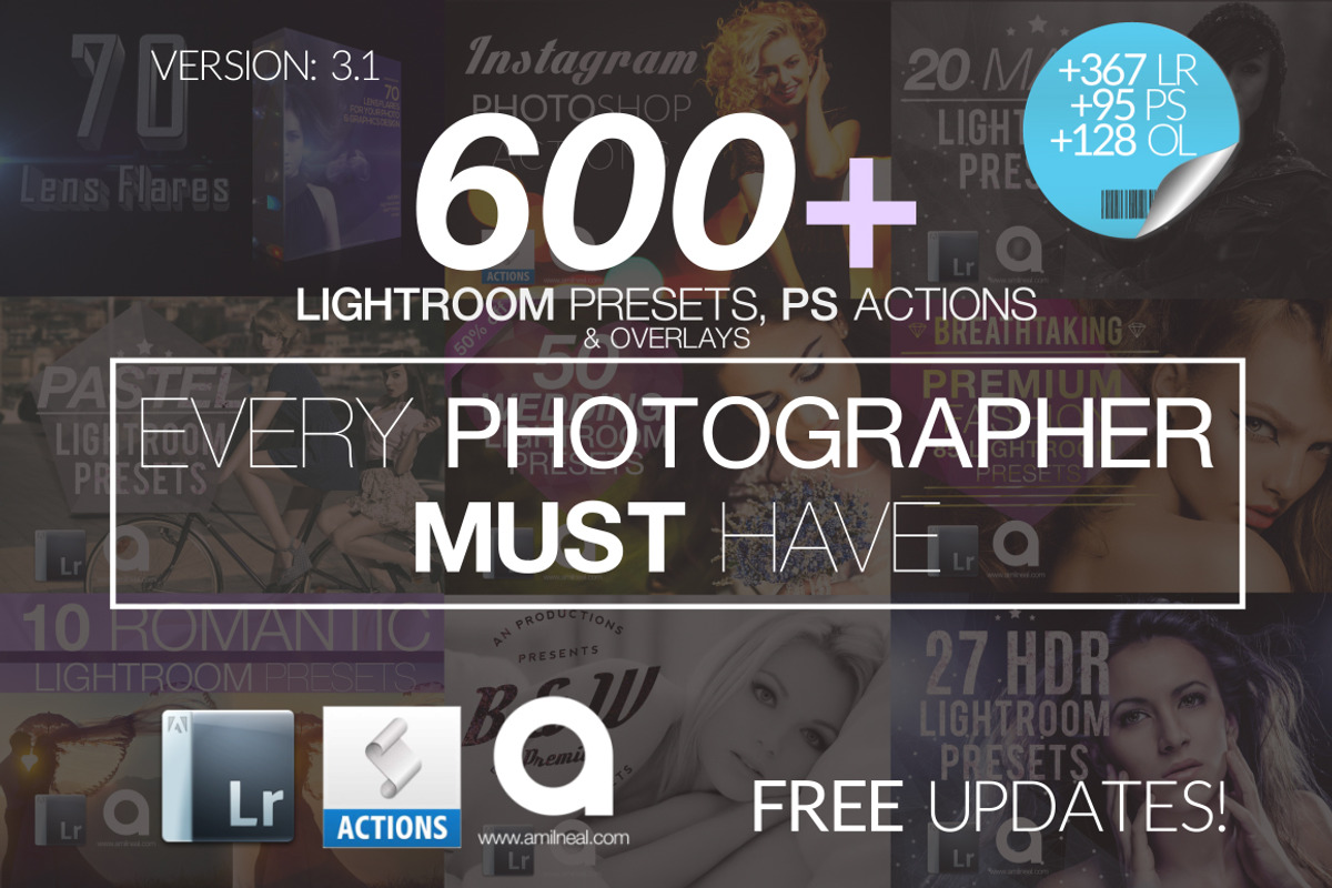 600 LIGHTROOM Presets Mega Bundle, an Action Add-On by AN Productions (Photo 1 of 5)