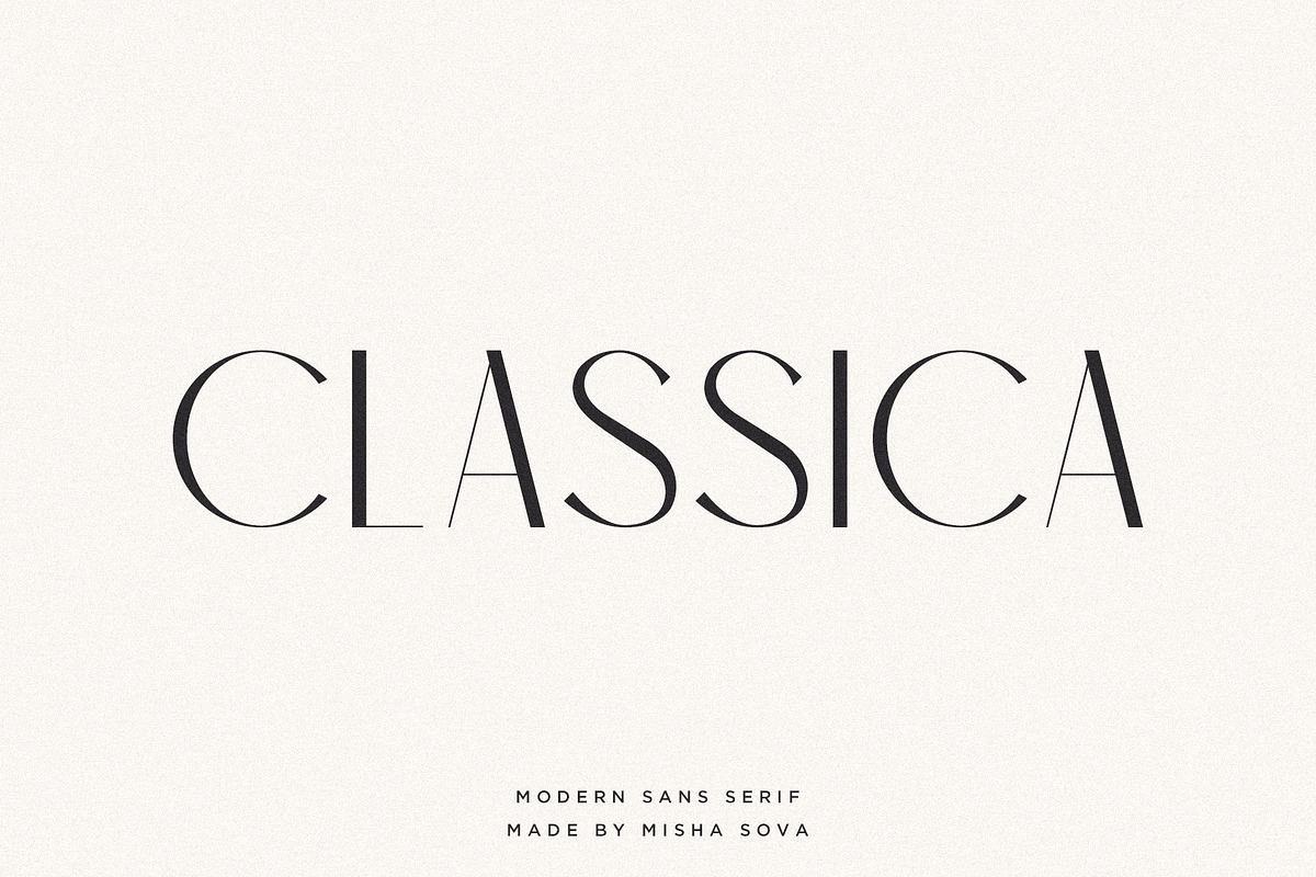 Classica - Modern Sans Serif, a Sans Serif Font by Misha Sova (Photo 1 of 10)
