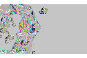 3D liquid splash with iridescent, an Abstract Photo by Liudmyla Matviiets