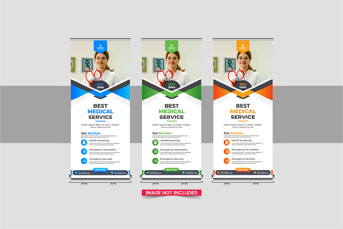Medical roll up banner bundle, a Stationery Template by Pavel_design (Photo 9 of 11)