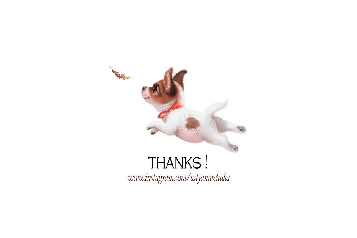 Autumn flying puppies digital pencil, an Illustration by TanyaSchuka (Photo 9 of 9)