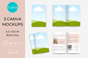 Magazine Book Mockups 5.5x8.5 Canva