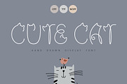 Cute Cat Hand Drawn Display Font, a Handwritten Font by Happy Letters (Thumbnail 1 of 8)