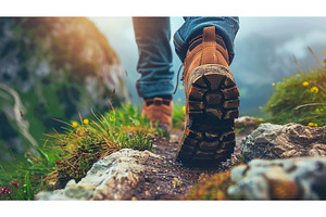 Hiker Boots on Rocky Mountain Trail, a Nature Photo by Lermont51