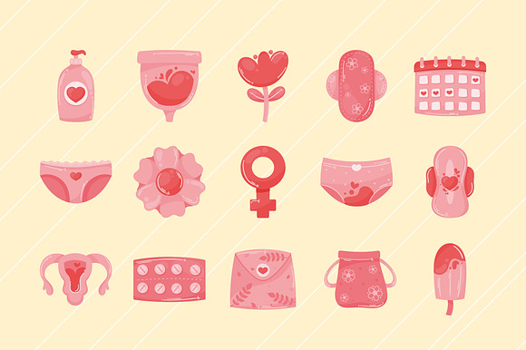 Feminine Health Icons Set preview 2
