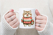 Whimsical Christmas Cats Clipart, an Illustration by designcity5 (Thumbnail 4 of 5)