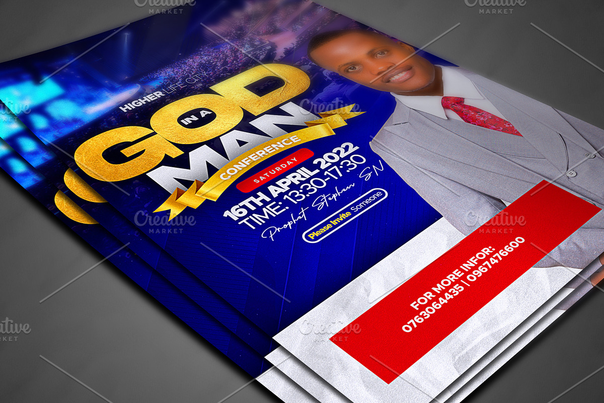 God in a Man Church Flyer Template, a Social Media Template by church flyer templates (Photo 4 of 8)