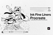 10 Ink Fine Liner Brushes Procreate, a Brush Add-On by CCPreset (Thumbnail 1 of 3)