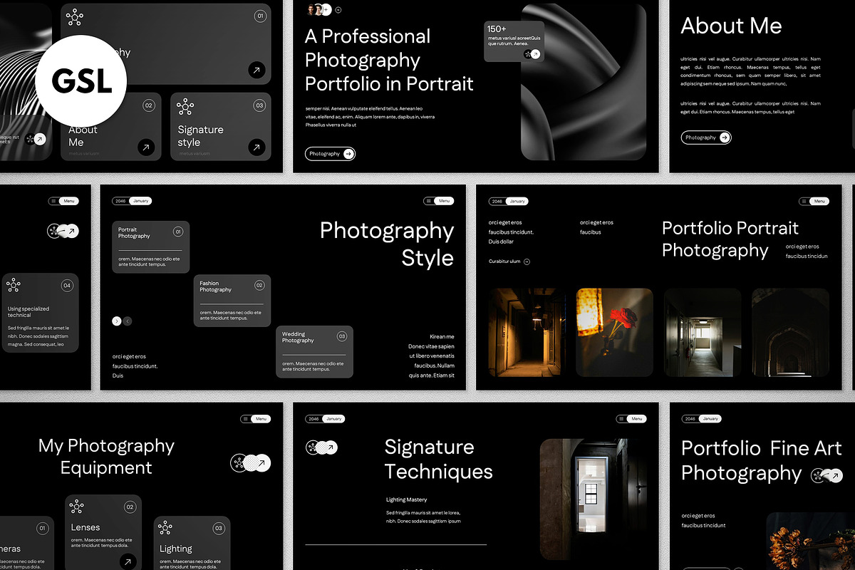 Photography Portfolio Google Slide, a Presentation Template by graphicook (Photo 1 of 4)