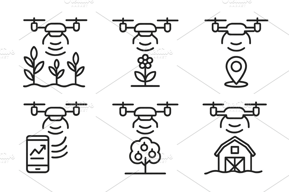 Various applications of drones in, a Technology Illustration by ZinetroN