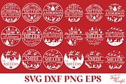 Christmas Family Name Door Sign Pack, an Illustration by Anastasia Feya (Thumbnail 2 of 8)
