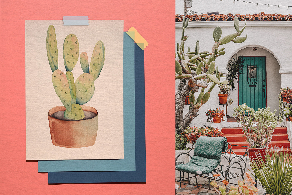 Cacti watercolor collection, an Object Illustration by Skliarova (Photo 5 of 10)
