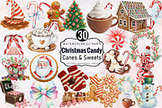 Christmas Candy Canes & Sweets Clipa, an Illustration by SVGArt (Thumbnail 1 of 8)