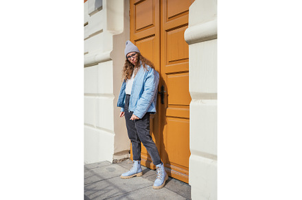 Portrait of a stylish woman in blue, a Person Photo by Jan Jack Russo Media
