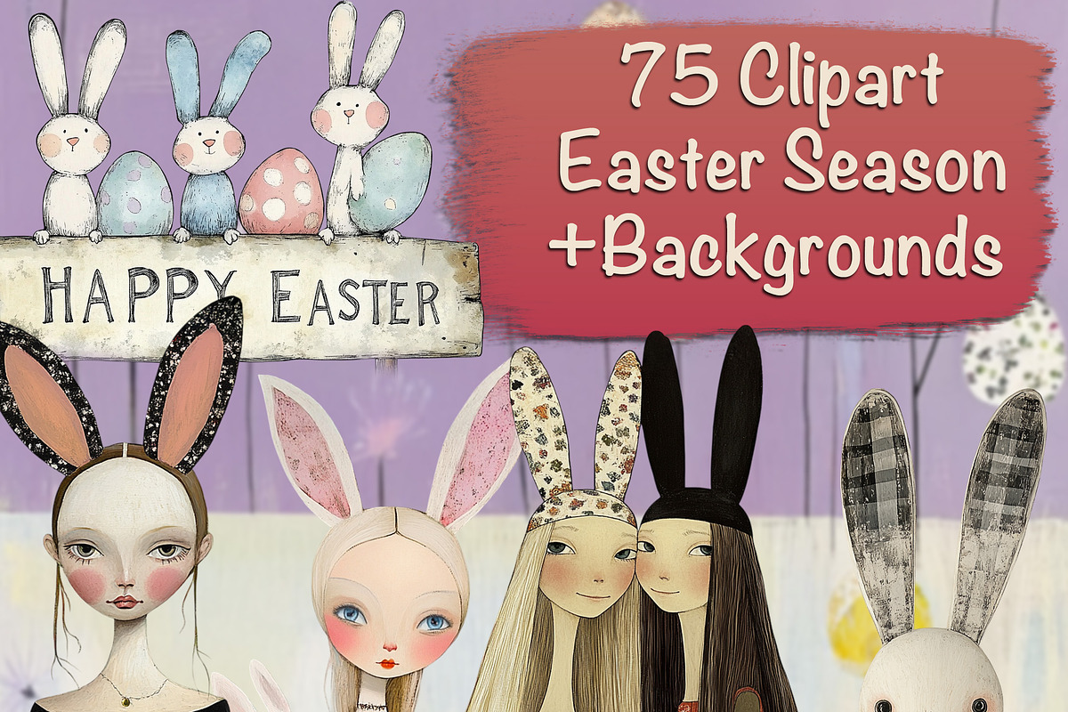 Whimsical Easter Clipart Bundle, a Decorative Illustration by Fusion Dream (Photo 1 of 10)