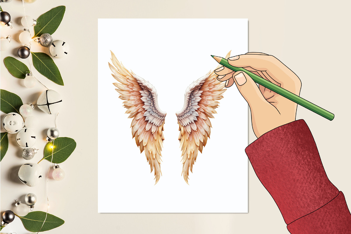 Vintage Angel Wings Clipart, a Graphic by designcity5 (Photo 5 of 5)