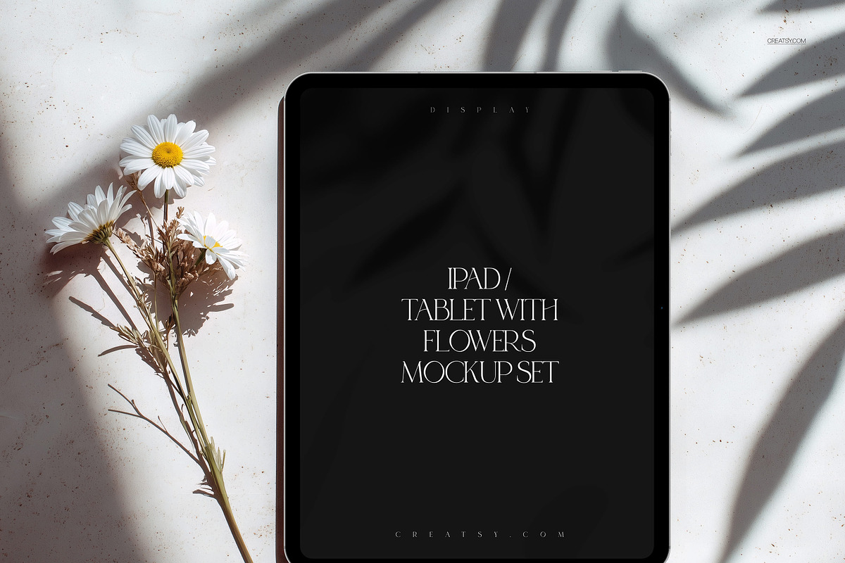 iPad Pro Flowers Display Mockup Set, an iPad Mockup by creatsy5 (Photo 6 of 7)