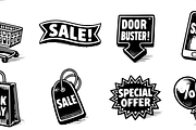 Black Friday Sale Promotion Icons, an Object Graphic by RT Studio (Thumbnail 4 of 4)