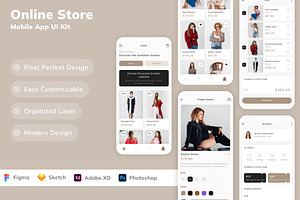 Online Store Mobile App UI Kit, an UI Kit Template by Betush