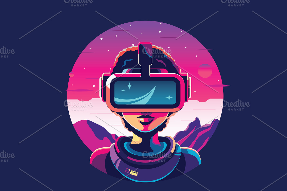 VR Headset, a Technology Illustration by Scredeck