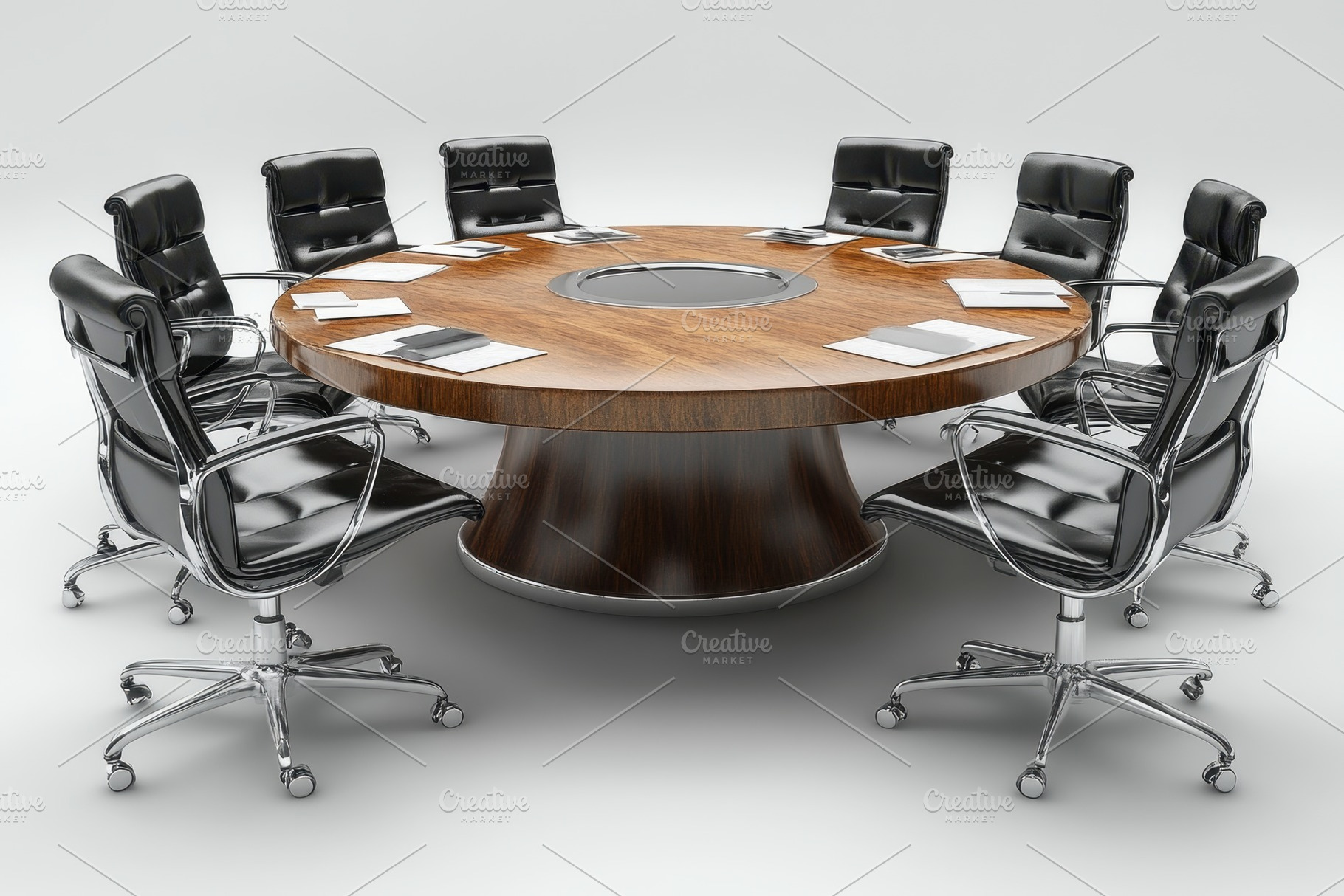 Modern conference room setup with a, a Photo by Tanuart