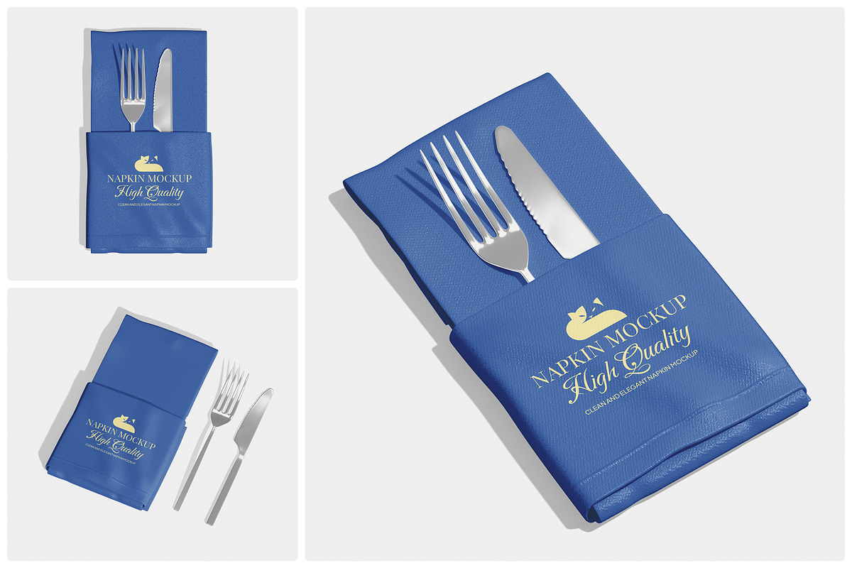 Napkin Mockup, a Merchandise Mockup by Unerispace (Photo 1 of 5)