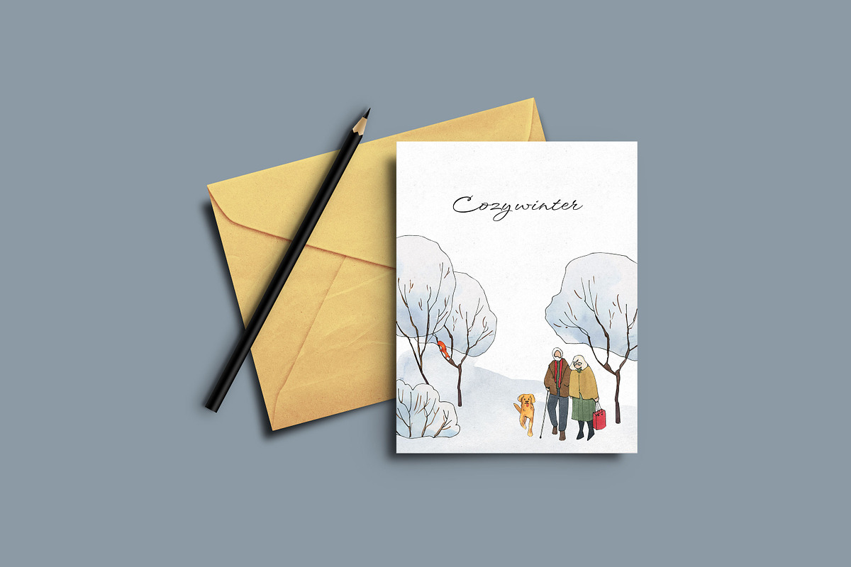 Winter town Christmas house clipart, a Person Illustration by LyubovZaytseva (Photo 8 of 23)