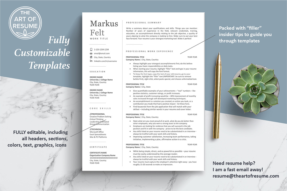 Executive Resume CV Templates, a Resume Template by The Art of Resume (Photo 3 of 8)