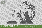 Cat & Moon. Home decor. Laser cut, a Templates & Theme by Lerina Art (Thumbnail 2 of 2)
