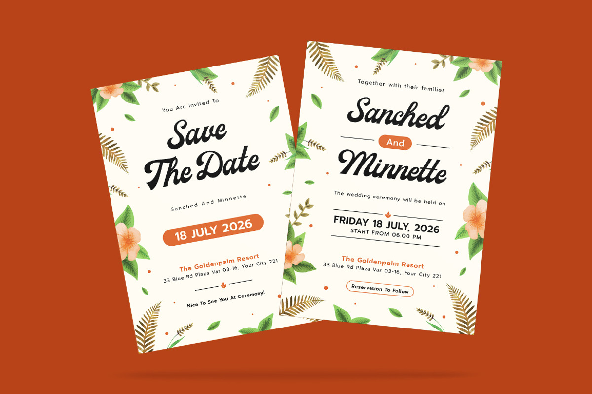 Atmos Wedding Invitation Template, an Invitation Template by iDoodle Studio (Photo 3 of 4)