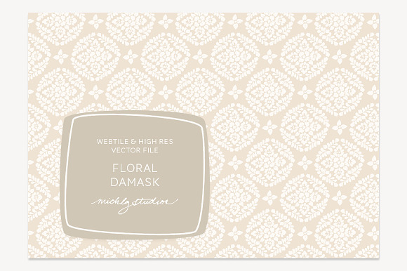 VECTOR & PSD Floral Damask tile & pa preview 2