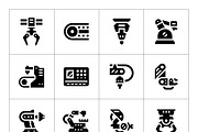 Set icons of robotic industry, a Solid Icon by motorama (Thumbnail 1 of 2)