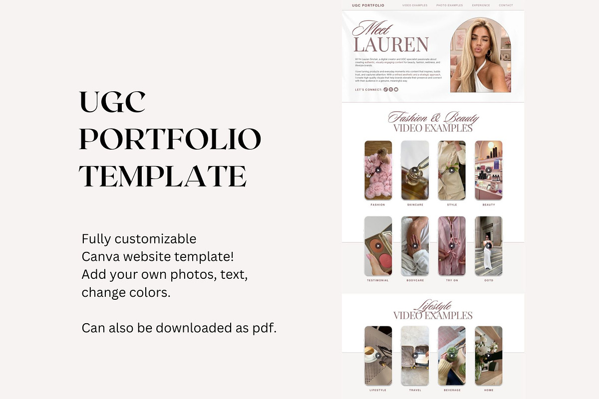 Elegant UGC Portfolio Template, a Landing Page Template by Business Chic (Photo 2 of 5)