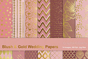 Blush & Gold Wedding Papers, a Texture Graphic by Chus Moreno Studio (Thumbnail 1 of 5)