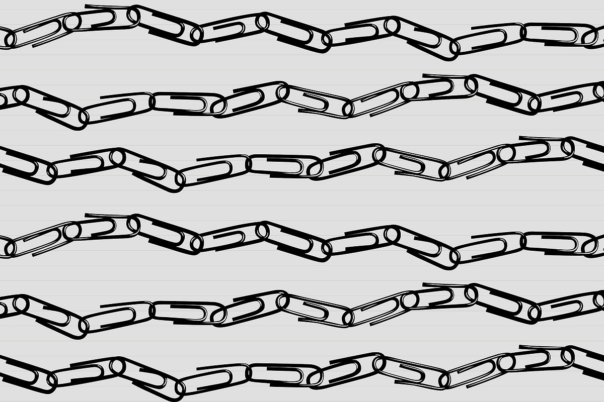 Stylish paper clips pattern, an Object Illustration by Anastasia Cuza (Photo 2 of 3)